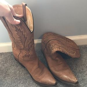 Leather Cowgirl Boots Size 10